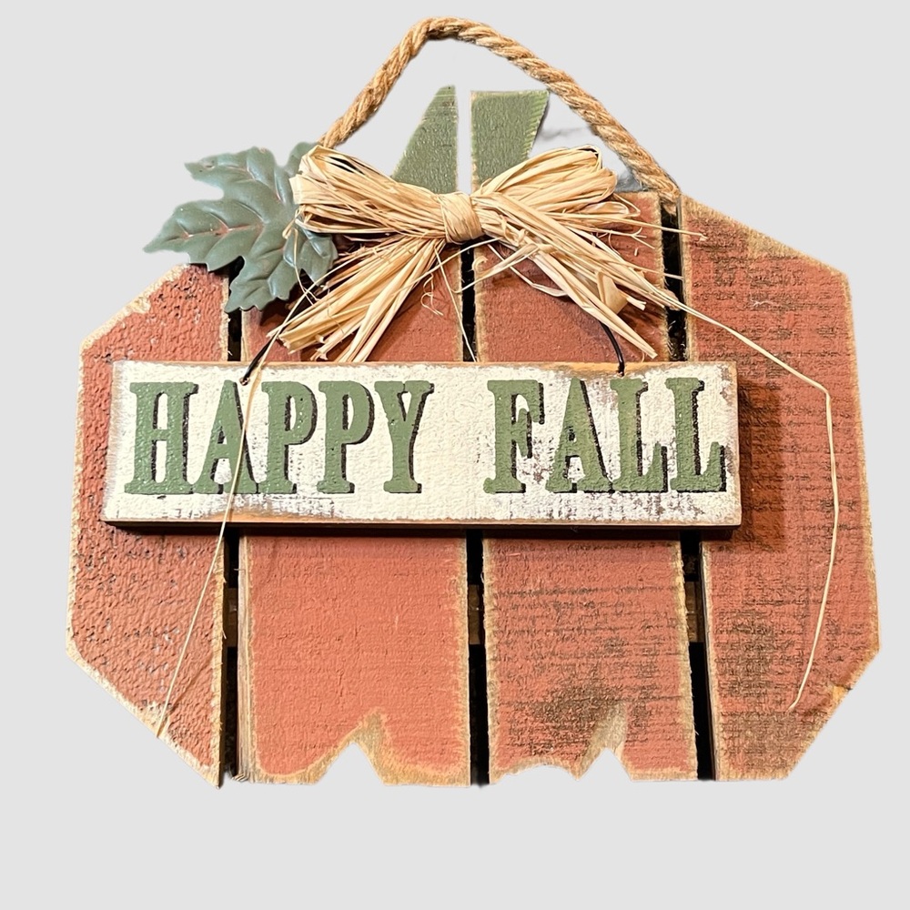 Rustic Happy Fall Pumpkin Wall Decor - Picture 1 of 1